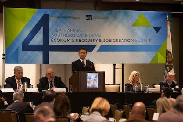 Frank Mottek moderates SCAG Economic Summit in Downtown L.A., 2013